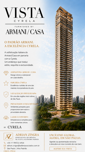Imagem - VENDE-SE – APTO VISTA BY ARMANI/CASA | ALTO PADRÃO, 4 SUÍTES, 348 A 700 M² - CÓD.26550