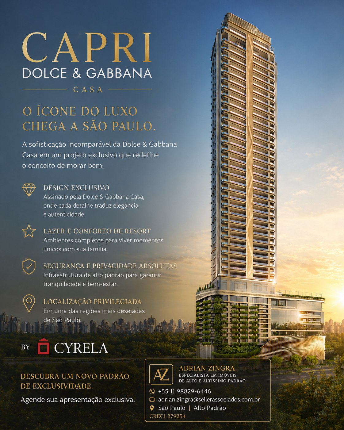 Imagem - VENDE-SE – APTO CAPRI BY DOLCE & GABBANA | JARDIM EUROPA – RESIDÊNCIAS EXCLUSIVAS  - CÓD.26544