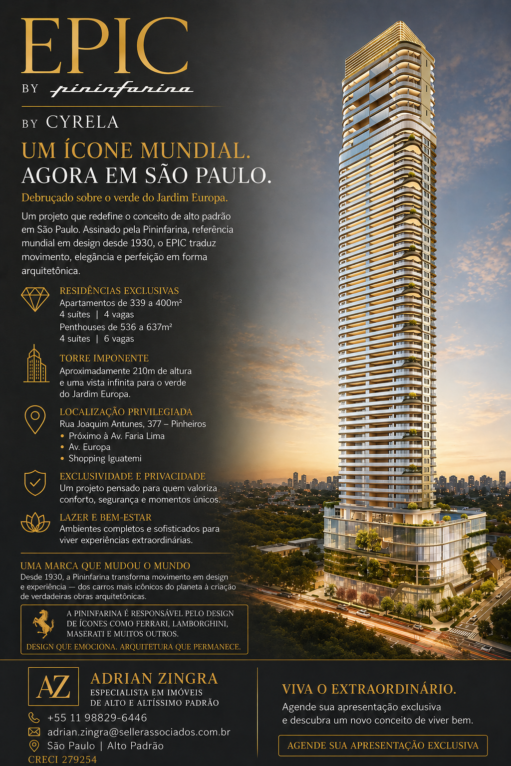 Imagem - VENDE-SE – APTO EPIC PININFARINA | JARDIM EUROPA – ALTO PADRÃO, 4 SUÍTES, 339 A 637 M² - CÓD. 26552