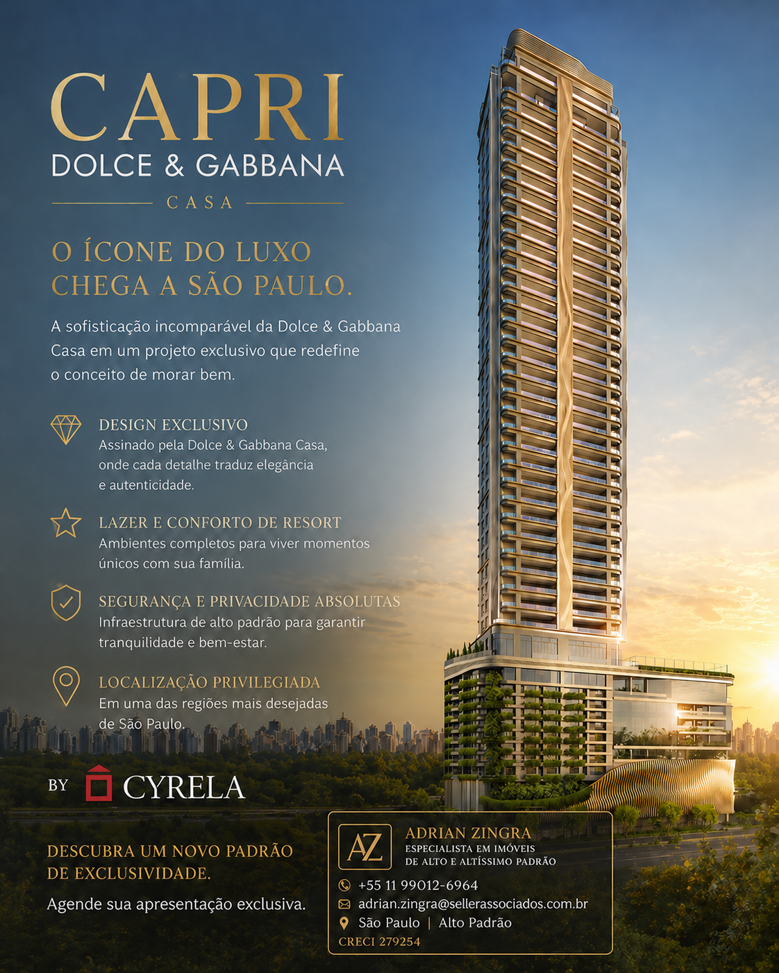 Imagem - VENDE-SE – APTO CAPRI BY DOLCE & GABBANA | JARDIM EUROPA – RESIDÊNCIAS EXCLUSIVAS  - CÓD.26544